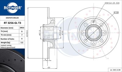 RT3256BSGLT3 ROTINGER Тормозной диск