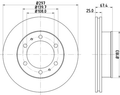 8DD355116821 HELLA PAGID Тормозной диск