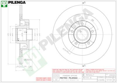 5733 PILENGA Тормозной диск