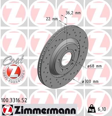 100331652 ZIMMERMANN Тормозной диск