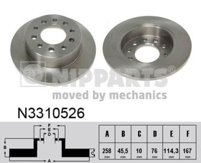 N3310526 NIPPARTS Тормозной диск