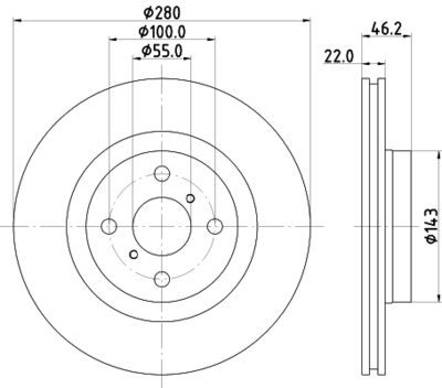 MDC2763 MINTEX Тормозной диск