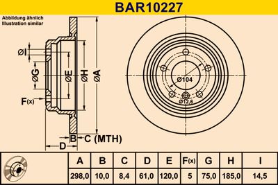 BAR10227 BARUM Тормозной диск