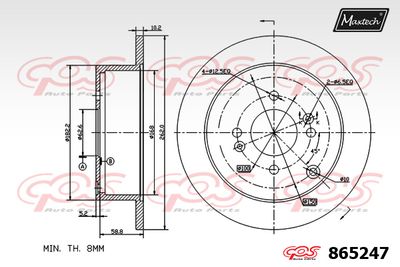 865247 MAXTECH Тормозной диск