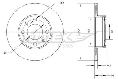 TX7116 TOMEX Brakes Тормозной диск