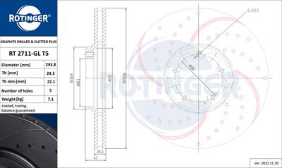 RT2711GLT5 ROTINGER Тормозной диск