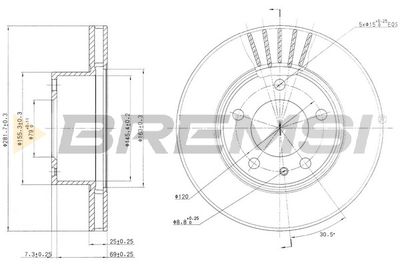 CD6325V BREMSI Тормозной диск