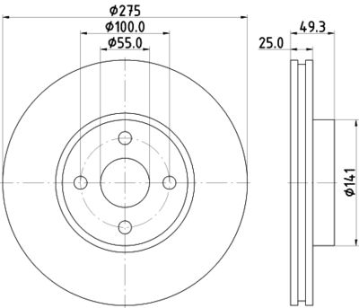 8DD355115741 HELLA PAGID Тормозной диск