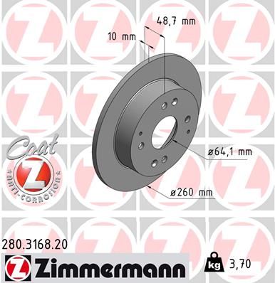 280316820 ZIMMERMANN Тормозной диск