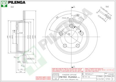 5150 PILENGA Тормозной диск