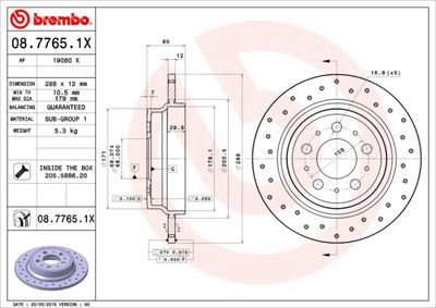 0877651X BREMBO Тормозной диск