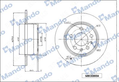 MBC030004 MANDO Тормозной диск