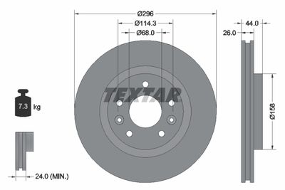 92274203 TEXTAR Тормозной диск