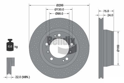 BDS2043HC BENDIX Braking Тормозной диск