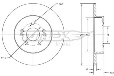 TX7305 TOMEX Brakes Тормозной диск