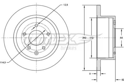 TX7289 TOMEX Brakes Тормозной диск