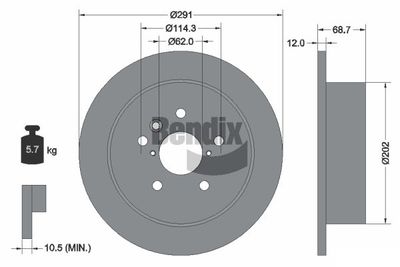 BDS2008 BENDIX Braking Тормозной диск