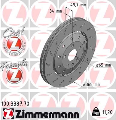 100338770 ZIMMERMANN Тормозной диск