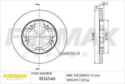 BD6546 FREMAX Тормозной диск