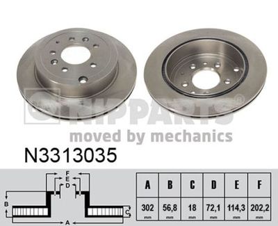 N3313035 NIPPARTS Тормозной диск