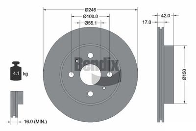 BDS1858 BENDIX Braking Тормозной диск