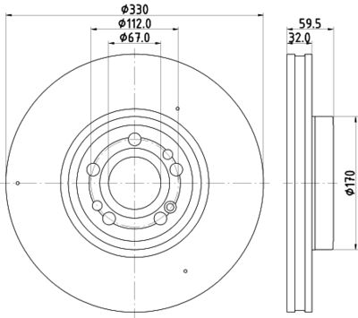 8DD355132331 HELLA PAGID Тормозной диск