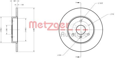 6110040 METZGER Тормозной диск