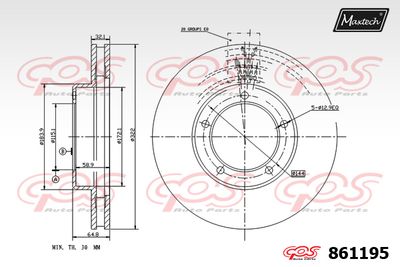 861195 MAXTECH Тормозной диск