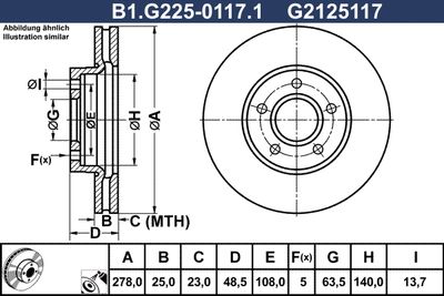 B1G22501171 GALFER Тормозной диск