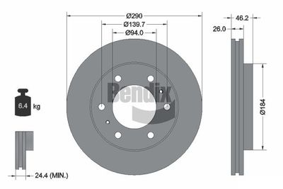 BDS1357 BENDIX Braking Тормозной диск