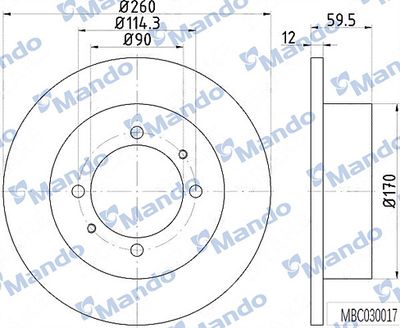 MBC030017 MANDO Тормозной диск
