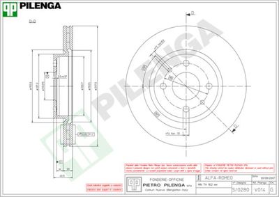 V014 PILENGA Тормозной диск