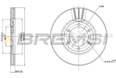 CD6357V BREMSI Тормозной диск