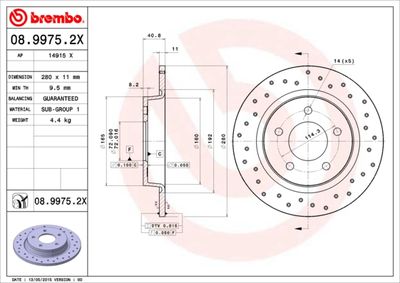 0899752X BREMBO Тормозной диск