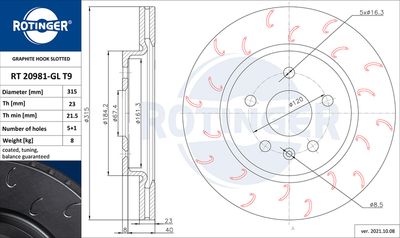 RT20981GLT9 ROTINGER Тормозной диск