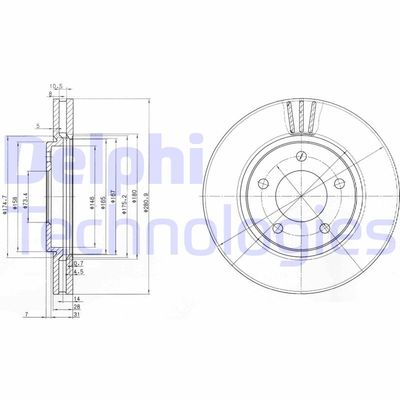 BG3715 DELPHI Тормозной диск