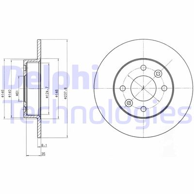 BG2258 DELPHI Тормозной диск