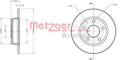 6110308 METZGER Тормозной диск