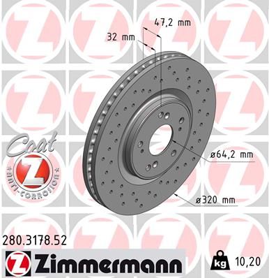 280317852 ZIMMERMANN Тормозной диск