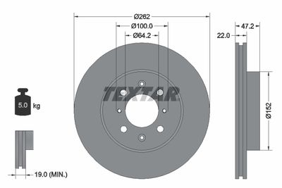 92070600 TEXTAR Тормозной диск