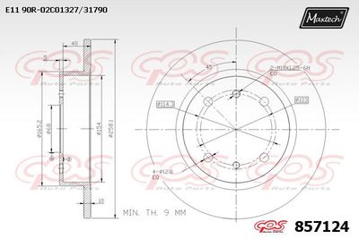 857124 MAXTECH Тормозной диск