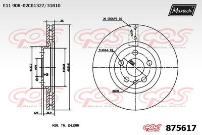 875617 MAXTECH Тормозной диск