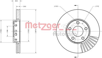 6110016 METZGER Тормозной диск