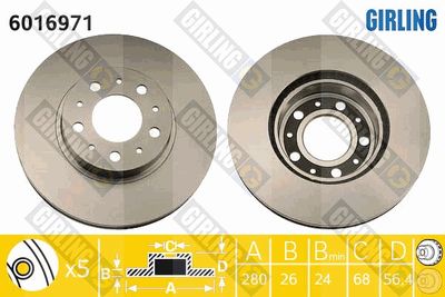 6016971 GIRLING Тормозной диск