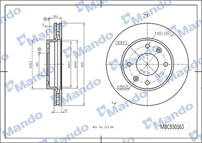 MBC030163 MANDO Тормозной диск