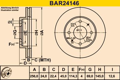 BAR24146 BARUM Тормозной диск