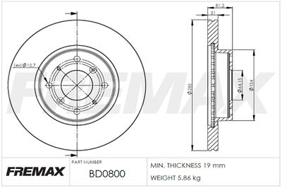 BD0800 FREMAX Тормозной диск