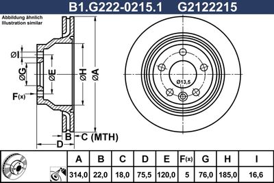 B1G22202151 GALFER Тормозной диск