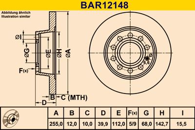 BAR12148 BARUM Тормозной диск