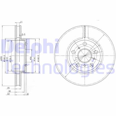 BG2450 DELPHI Тормозной диск